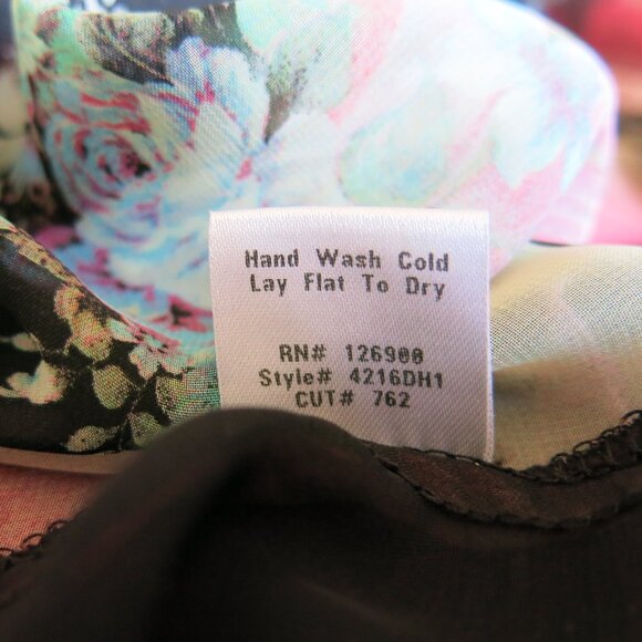 Vintage Status by Chenault Floral Roses Bohemian Chiffon Open Cardigan Sz. L - Picture 12 of 16